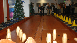 Our authentic 1950s style skittle alleys delivers fun team building for sure